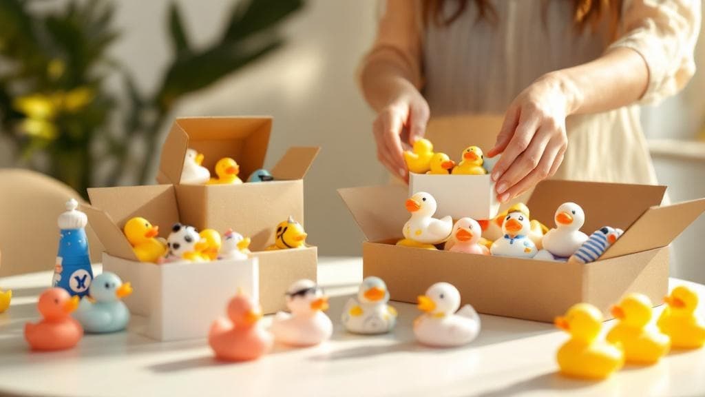 Colorful themed rubber ducks collection